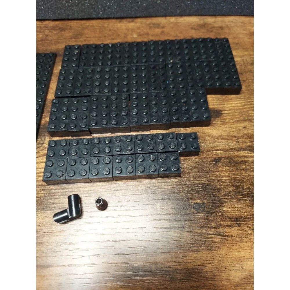 LEGO LOT BLACK 58 PCS Assorted BUILDING PIECES 3x2 1x1 2x2 2x4 16x6 10x4 +others